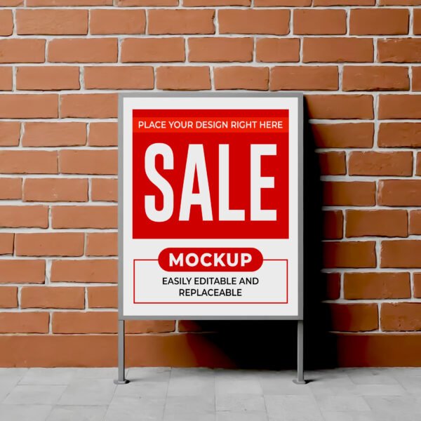 Yard sign mockup on green grass PSD