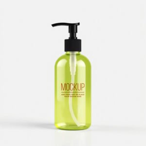 Soap Bottle With Pump Mockup PSD