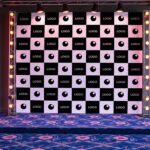 Step and repeat backdrop Mockup PSD