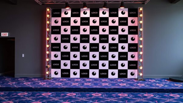 Step and repeat backdrop Mockup PSD