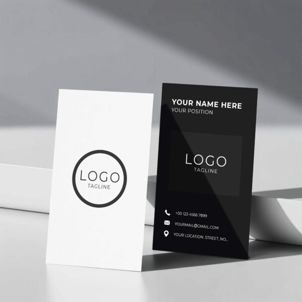Vertical Business Card PSD Mockup 3