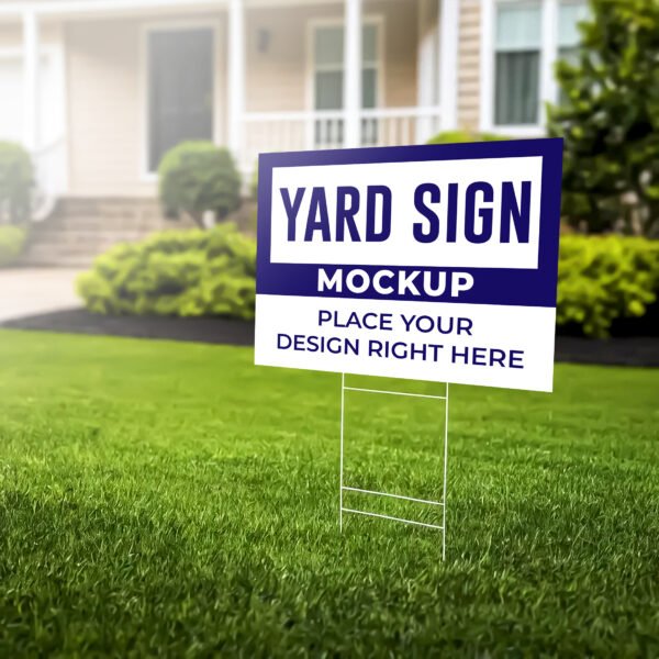 Yard sign mockup on green grass PSD