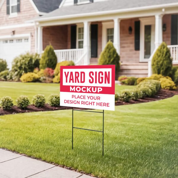 Yard sign mockup on green grass PSD