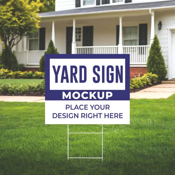 Yard sign mockup on green grass PSD