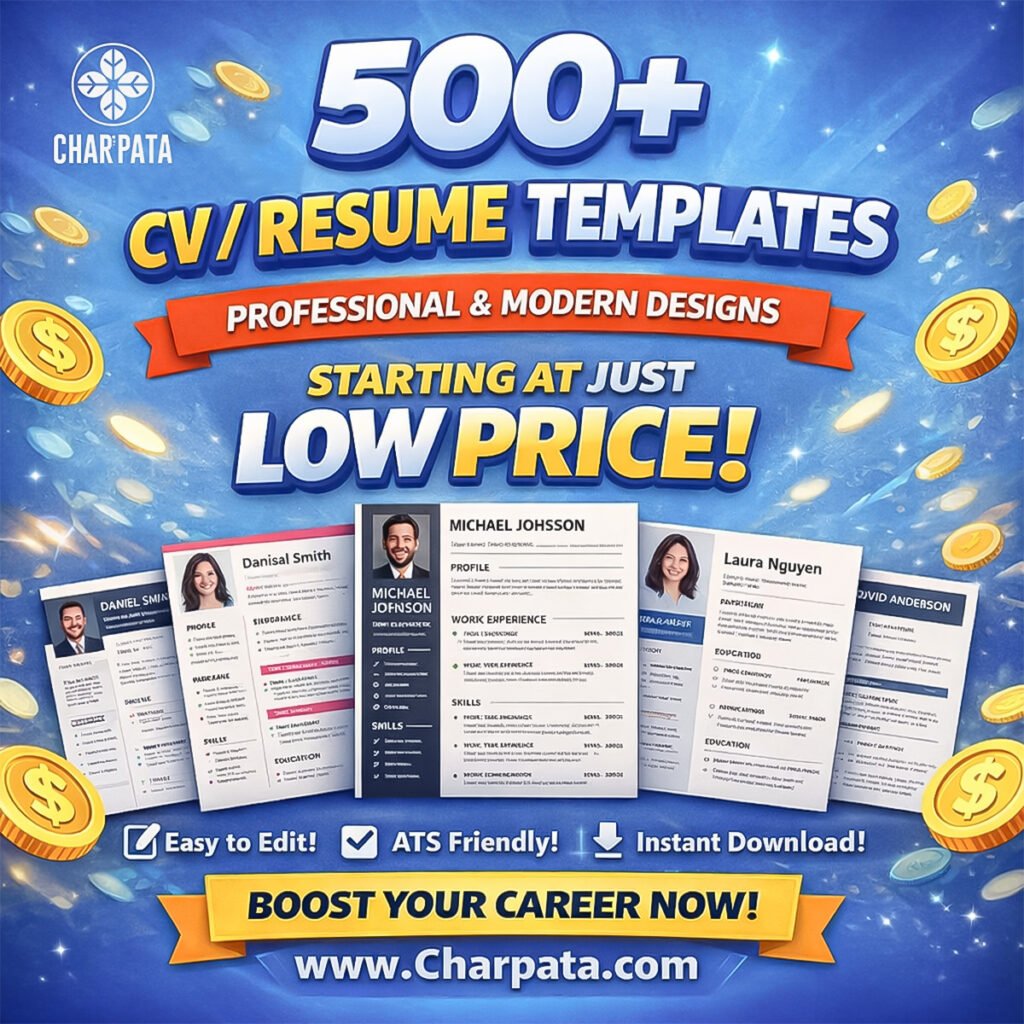 500+ CV Resume Templates Editable - Charpata Digital