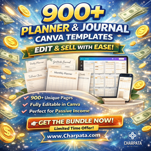 900+ Planner & Journal Canva Template (CHARPATA)